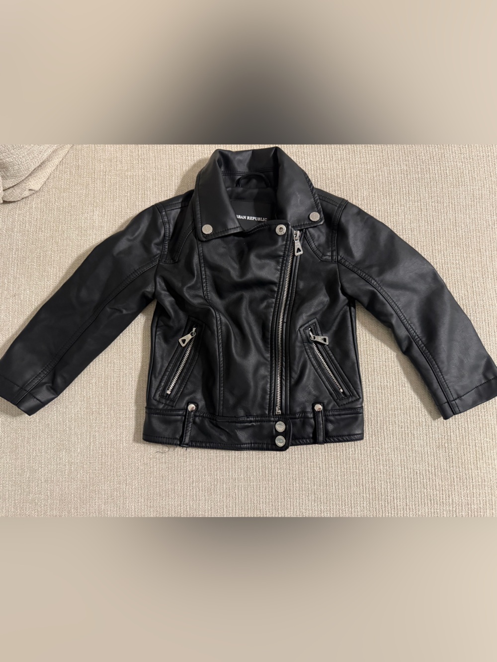 Urban Republic Kids' Black Faux Leather Moto Jacket